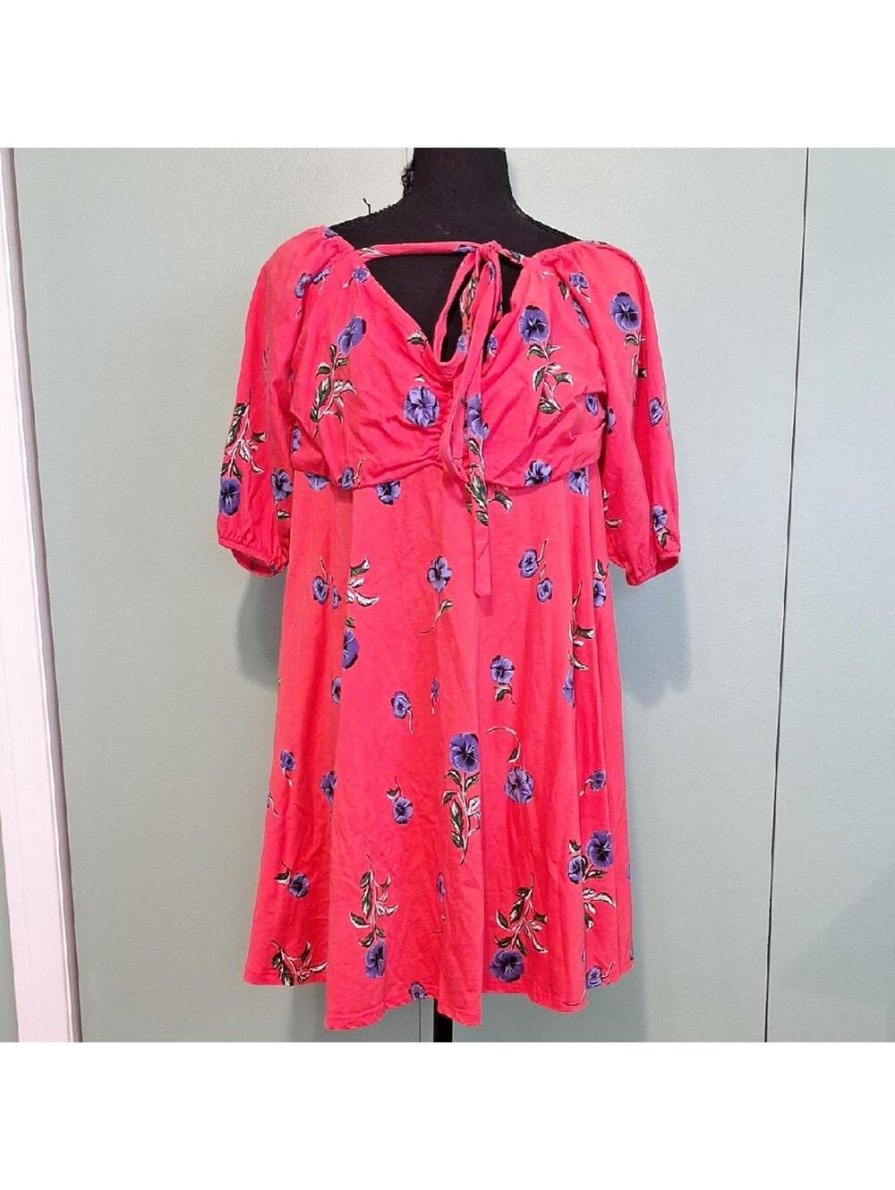 Asos 100% Cotton Pink Floral Off Shoulder Dress Size 12